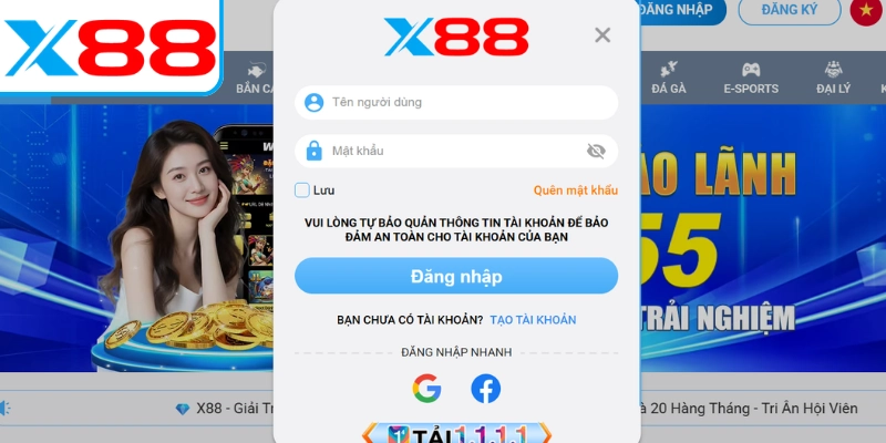 3 bước đăng nhập X88