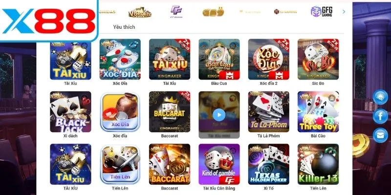 Sảnh game bài với nhiều ưu điểm nổi bật